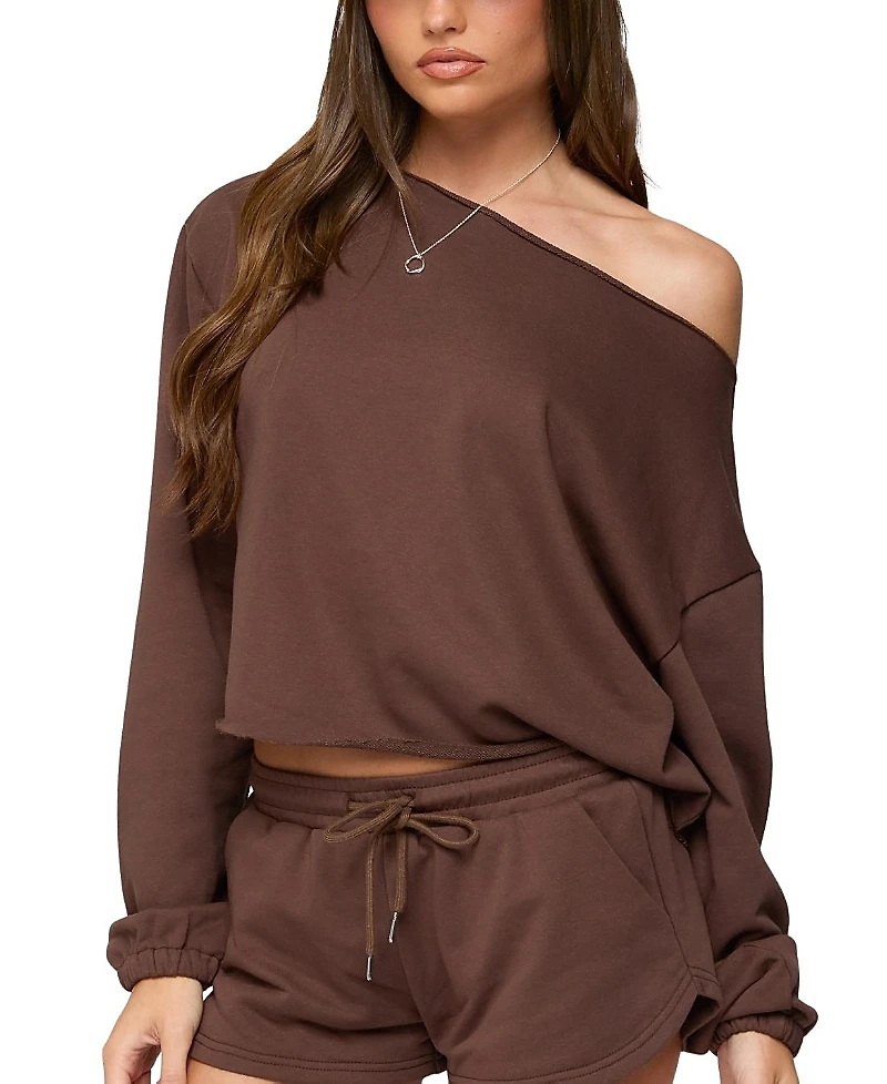 Edikted Kordelia Off Shoulder Sweatshirt