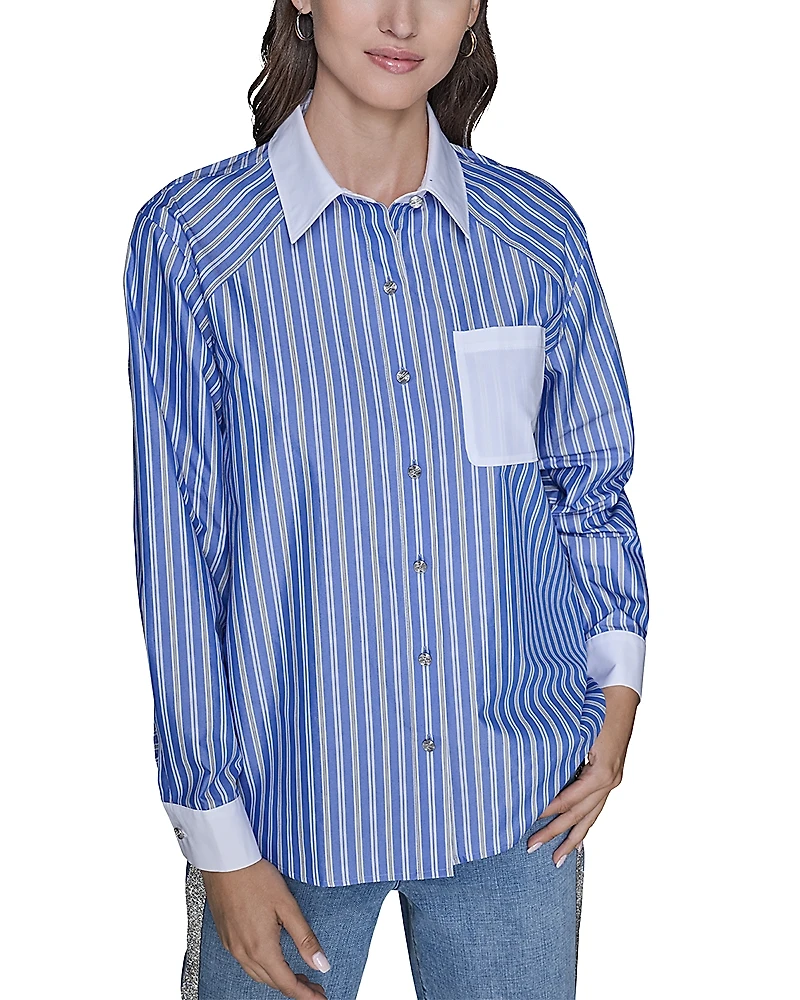 Karl Lagerfeld Paris Striped Button Down Shirt