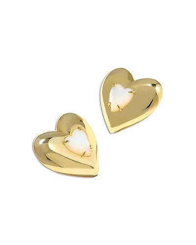 Kendra Scott Mother of Pearl Heart Sasha Stud Earrings
