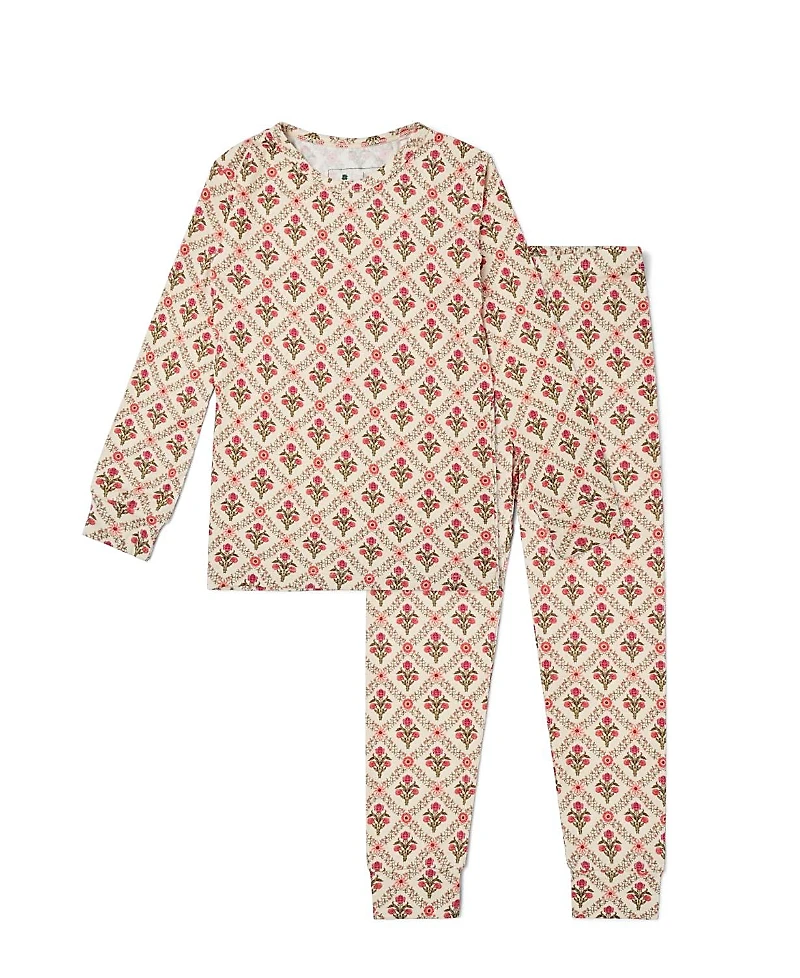 Motette Girls' Holly Trellis Pajama Set - Little Kid, Big Kid