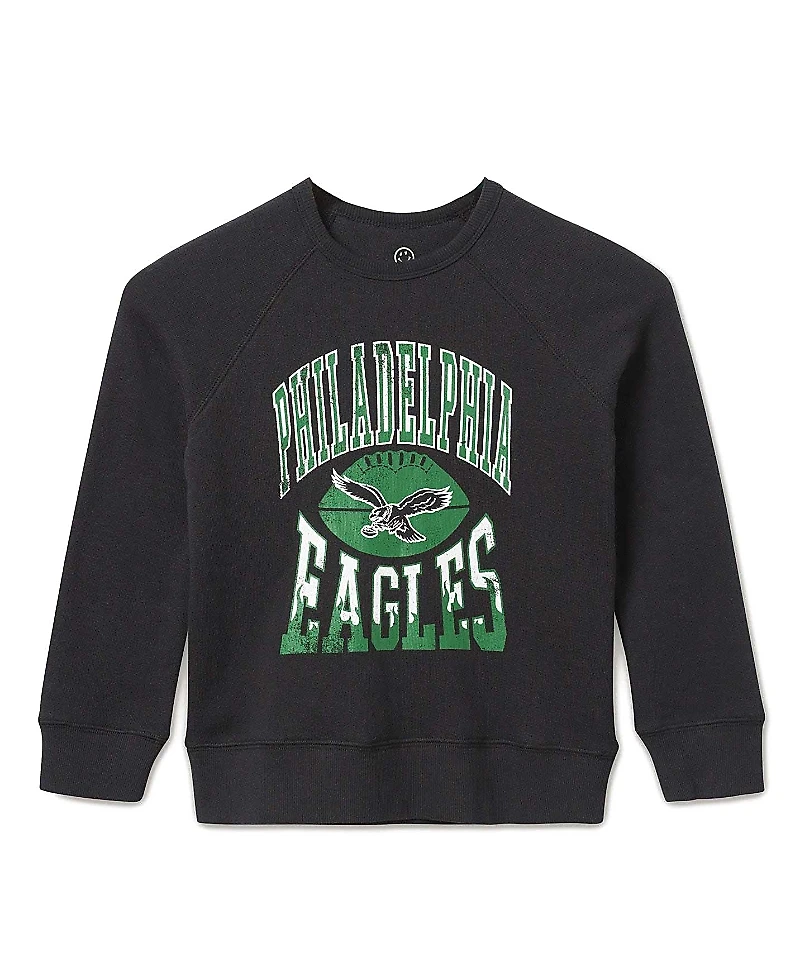 Junk Food Clothing Unisex Nfl Philadelphia Eagles Hot Route Raglan Fleece - Little Kid, Big Kid