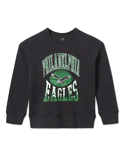 Junk Food Clothing Unisex Nfl Philadelphia Eagles Hot Route Raglan Fleece - Little Kid, Big Kid