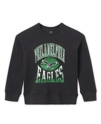 Junk Food Clothing Unisex Nfl Philadelphia Eagles Hot Route Raglan Fleece - Little Kid, Big Kid