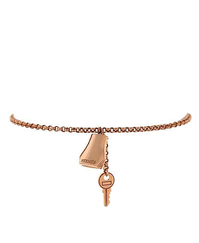 Pre-Owned HERMES Small Kelly Clochette Chain Bracelet 18K Rose Gold