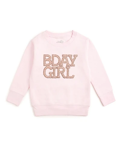 Sweet Wink Girls' Faux Pearl BDay Girl Patch Sweatshirt - Baby, Little Kid, Big Kid