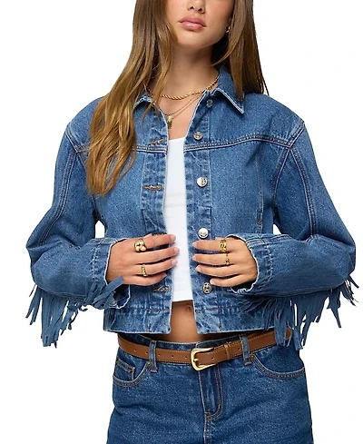 Edikted Maurice Fringed Denim Jacket