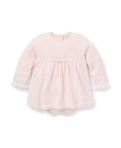 Janie and Jack Girls' Cable Knit Romper - Baby