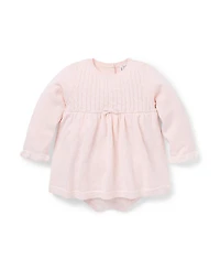 Janie and Jack Girls' Cable Knit Romper - Baby