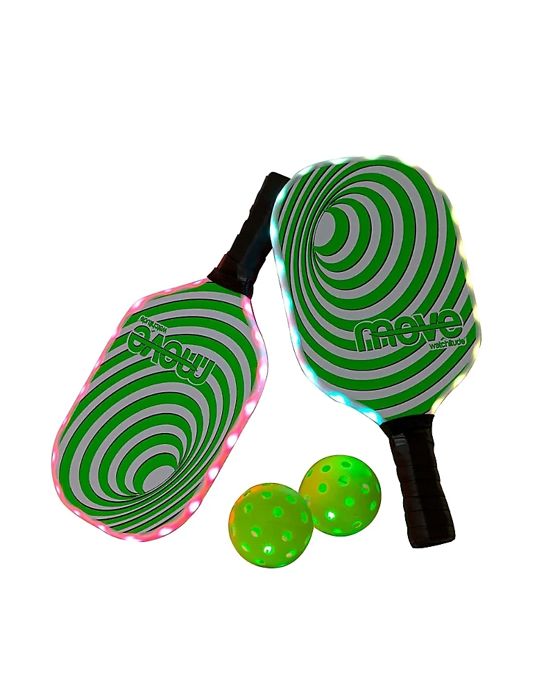 Uncommon Goods Kids Indoor/Outdoor Light Up Pickleball Set, Ages 5-7