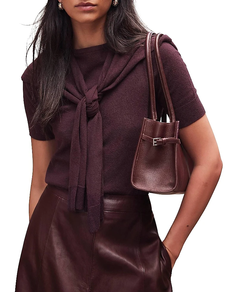 Mint Velvet Women's Cotton Blend Scarf Detail Knit Top