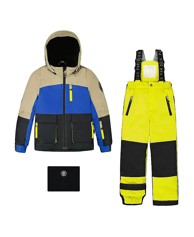 Deux par Boys' Two-Piece Play Colorblock Snowsuit - Little Kid