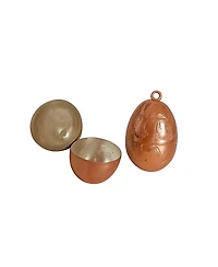 Coppermill Kitchen Cmk Copper Etched Bird & Floral Egg Ornaments - Set of 2
