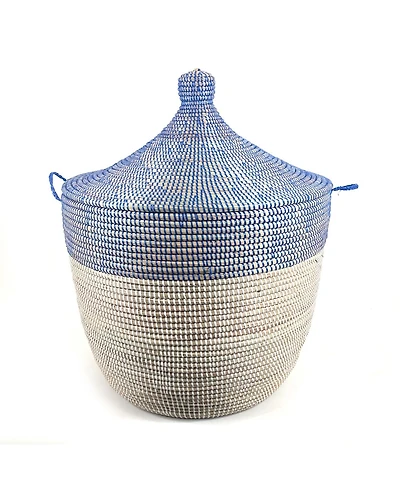 mbare Dou Lid Storage Basket Two-Tone Low Storage