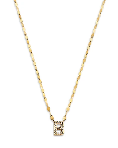 Lana 14K Yellow Gold Diamond Initial B Pendant Necklace, 18