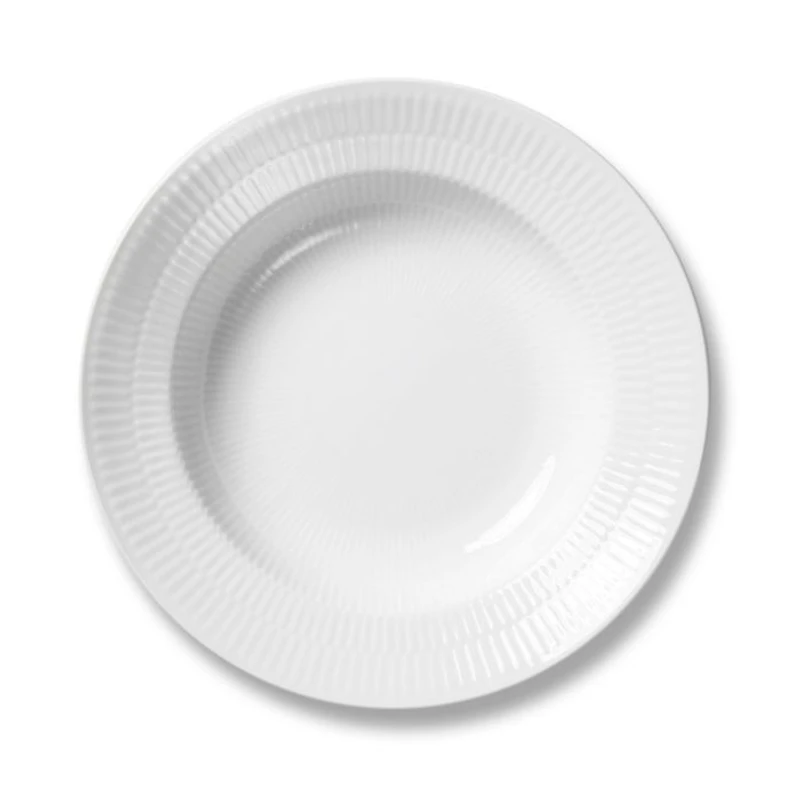 White Fluted Plain Soup Plate