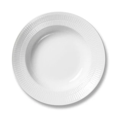White Fluted Plain Soup Plate