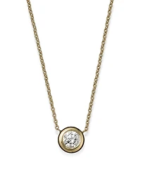 Roberto Coin 18K Yellow Gold Diamond Bezel Pendant Necklace, 16