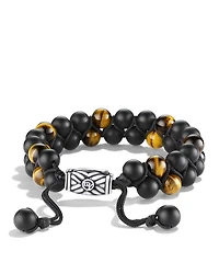 Men's Spiritual Beads Two-Row Bracelet with Black Onyx & Tiger's Eye