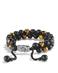 David Yurman Men's Spiritual Beads Two-Row Bracelet with Black Onyx & Tiger's Eye