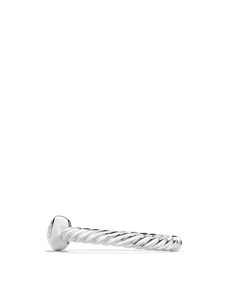 Petite Pavé Oval Ring with Diamonds