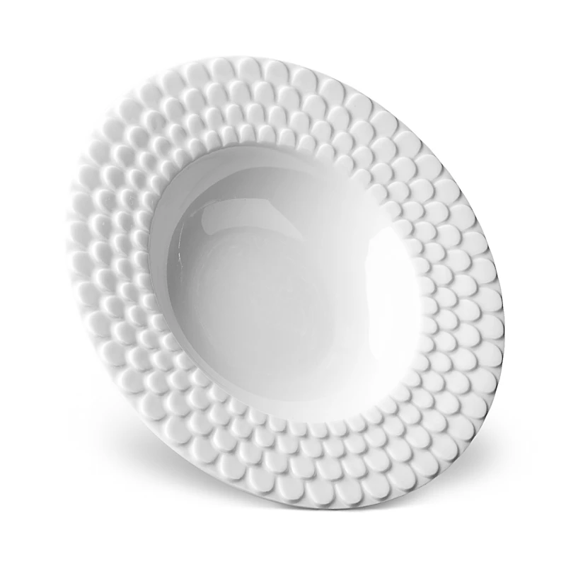L'Objet Aegean White Sculpted Soup Plate