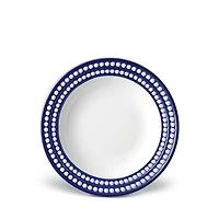 L'Objet Perlee Bleu Rimmed Soup Plate