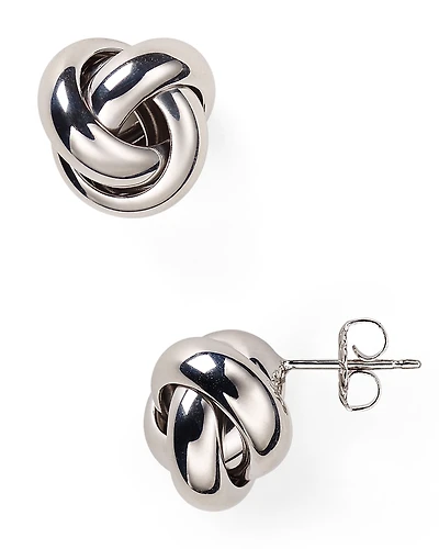 Sterling Silver Love Knot Stud Earrings