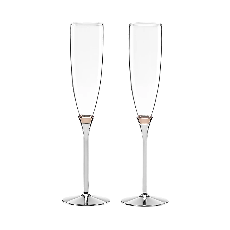 kate spade new york Rosy Glow Toasting Flute, Set of 2