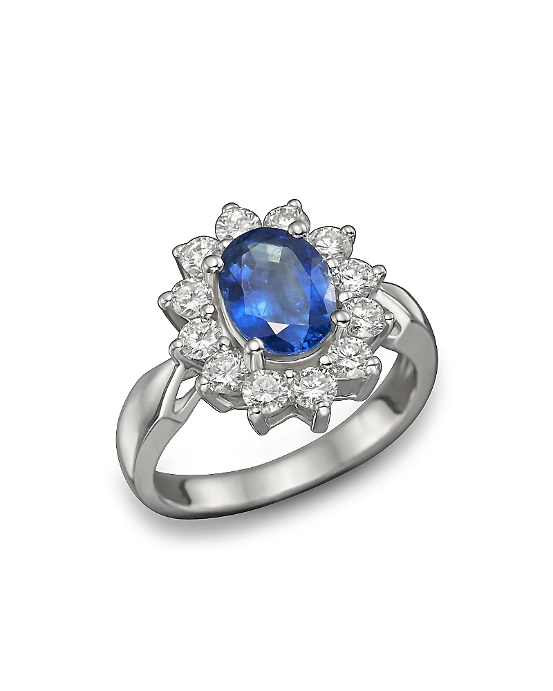 Blue Sapphire and Diamond Statement Ring