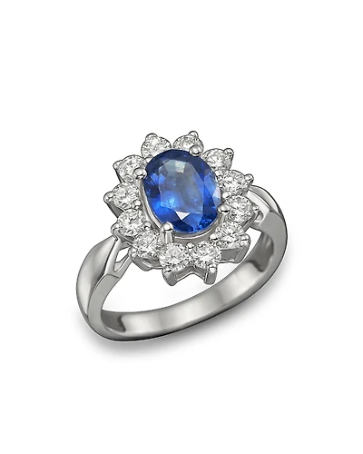 Blue Sapphire and Diamond Statement Ring