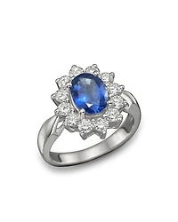 Blue Sapphire and Diamond Statement Ring
