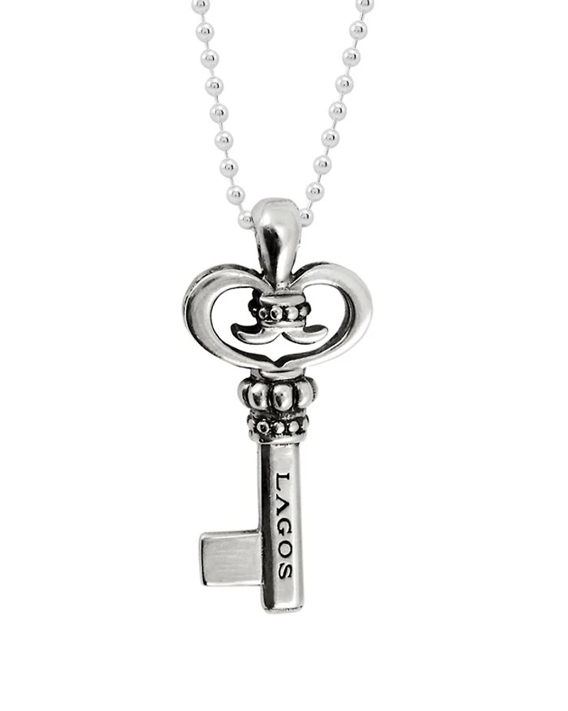 LAGOS Signature Sterling Silver Key Pendant Necklace, 34"