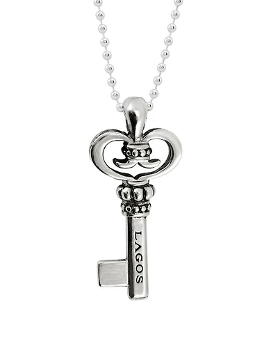 LAGOS Signature Sterling Silver Key Pendant Necklace, 34"