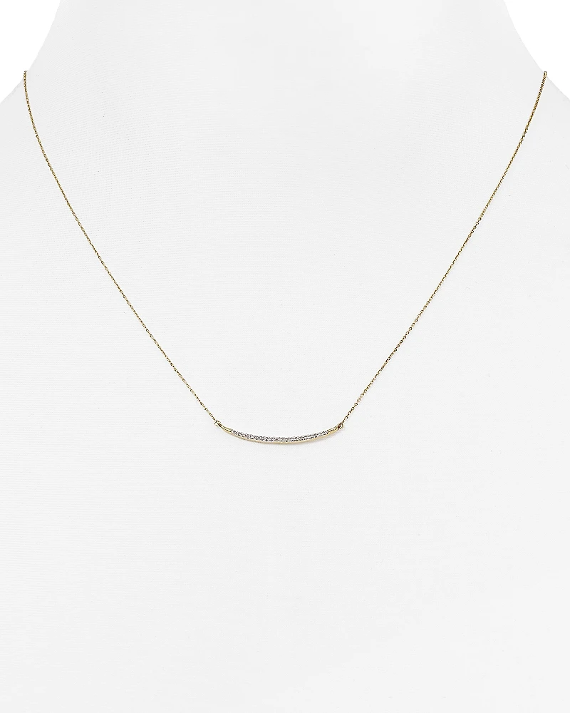 Adina Reyter Diamond Pave Curve Pendant Necklace, 17