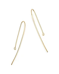 Zoe Chicco 14K Yellow Gold and Bezel Set Diamond Wire Earrings