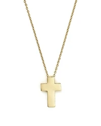 Roberto Coin 18K Yellow Gold Tiny Treasure Cross Pendant Necklace, 18