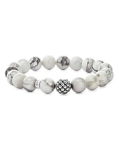 Lagos Sterling Silver Maya Ball Beaded Howlite Bracelet, 10mm