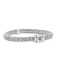 LAGOS 18K Yellow Gold and Sterling Silver Embrace Collection Rope Bracelet with Diamonds