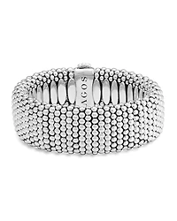 Lagos Sterling Silver Caviar Wide Bracelet