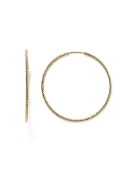 14K Yellow Gold Twisted Endless Hoop Earrings