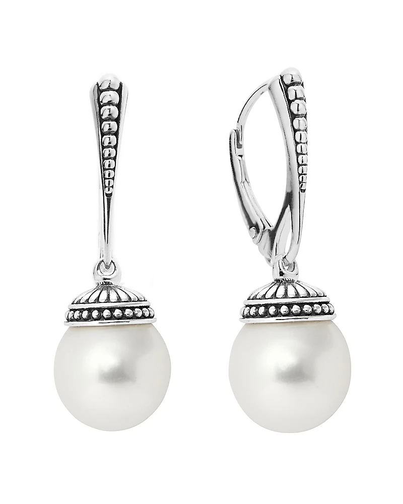 Lagos Sterling Silver Luna Freshwater Cultured Pearl Drop Earrings