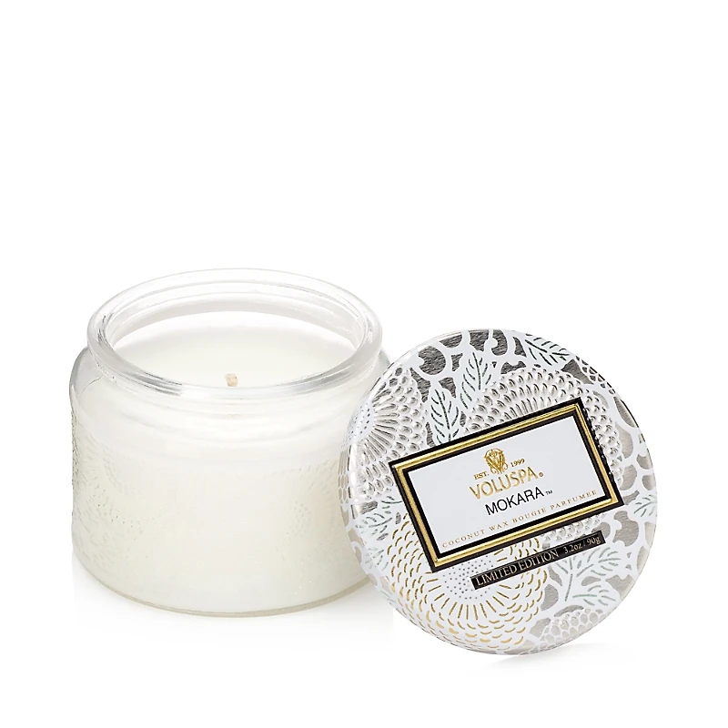 Voluspa Japonica Mokara Small Embossed Glass Candle 3.2 oz.