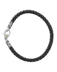 Lagos Black Caviar Ceramic Sterling Silver and 18K Gold Bracelet