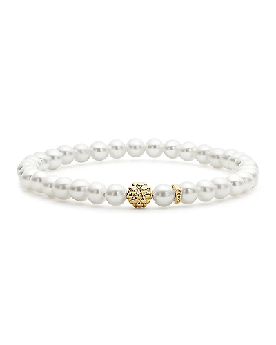 Lagos Caviar Icon Cultured Freshwater Pearl Bracelet with 18K Gold Caviar Station