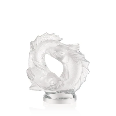 Large Clear Double Fish Sculpture