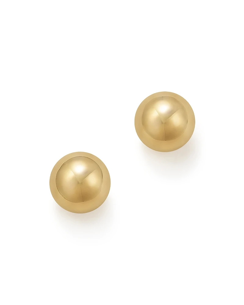14K Yellow Gold Ball Stud Earrings