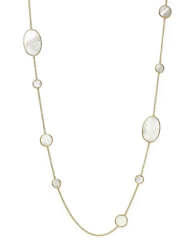 Ippolita 18K Yellow Gold Polished Rock Candy Circle Oval Station Necklace