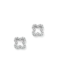 Diamond Clover Stud Earrings