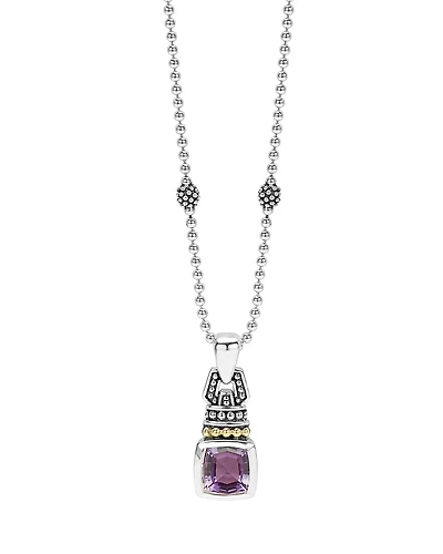 Lagos 18K Gold and Sterling Silver Rittenhouse Necklace with Amethyst, 16