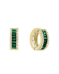 Emerald and Diamond Hoop Earrings